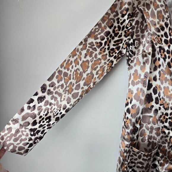 L'Academie Satin Robe XS Animal Print Pockets Kimono *Missing Belt Mobwife - Picture 7 of 11